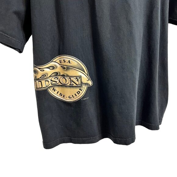 Vintage 90s Harley Davidson Graphic T Shirt XL Wide Glide Biker 1996 Made in USA - Picture 3 of 8